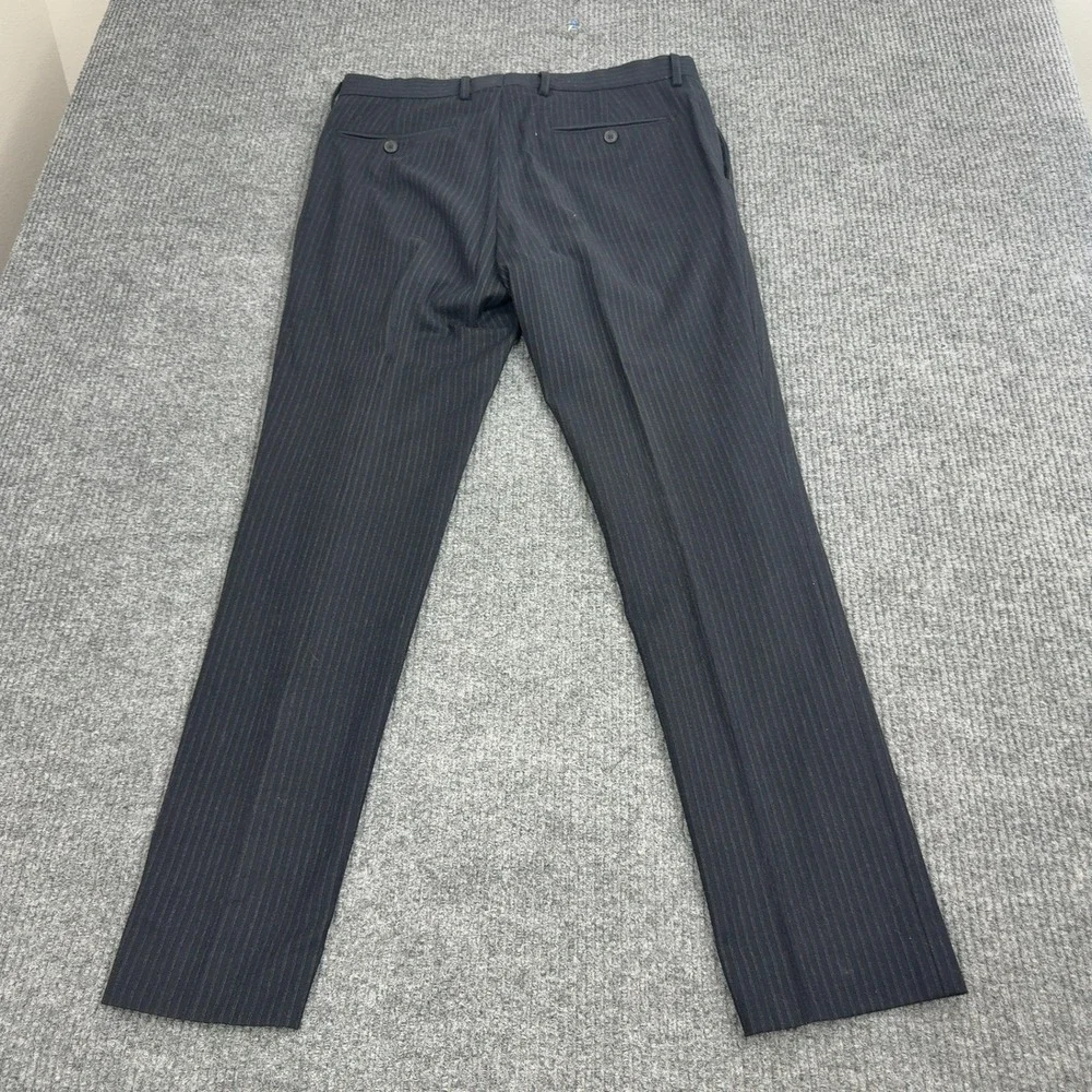 Banana Republic Dress Pants Mens 32x32 Navy Blue Wool Blend Pinstripe Skinny Fit
